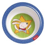Melamin baby mistička RACING RABBIT zajíc závodník se silikonem (15,5 cm) sigikid