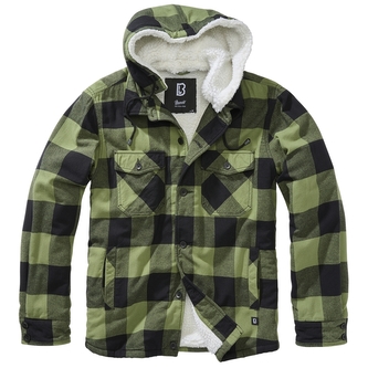 Bunda Brandit Lumberjacket Hooded - zelená-černá, XL