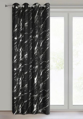 Dekorační závěs s kroužky LEJDY černá/stříbrná 140x250 cm (cena za 1 kus) MyBestHome