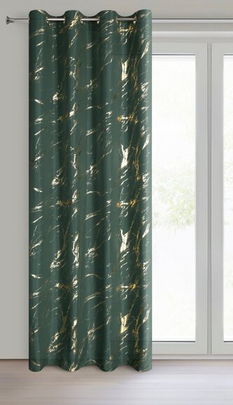 Dekorační závěs s kroužky LEJDY zelená/zlatá 140x250 cm (cena za 1 kus) MyBestHome