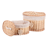 Koš proutěný - regálový, kulatý s víkem, cena za sadu 2 ks