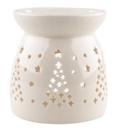 Aromalampa porcelánová bílá se stromečkem 9,9 cm