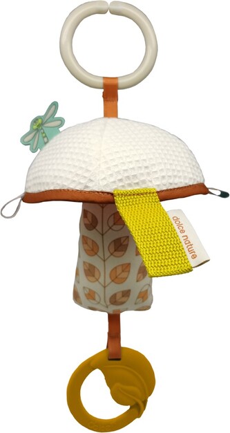 Závesná senzorická hračka s hryzátkom Hríbik