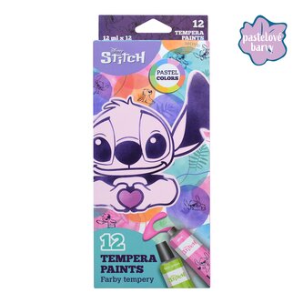 Colorino temperové barvy Stitch Pastel, tuba, 12 pastelových barev