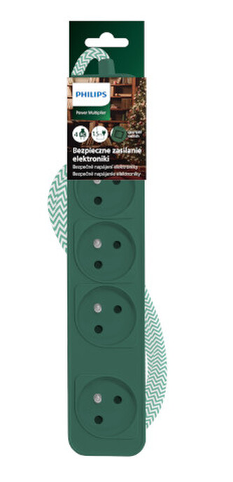 Kabel prodlužovací Philips CHP2147G/60, 1,5m, zelený