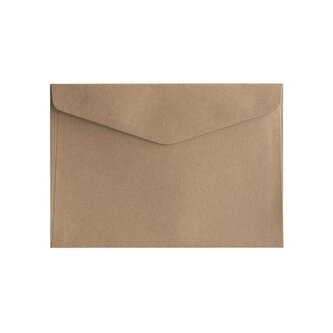 Ozdobné obálky Kraft - C5, 120 g, tm.béžové, 10 ks