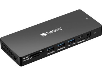 Sandberg USB-C 13-v-1 DockingStation Pro, HDMI+DP+VGA+USB+SD+Ethernet (100 W)