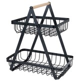 Dvoupatrový koš na ovoce Steel černý