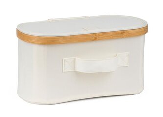 Úložný box G21 30 x 15 x 15 cm, bambusový s víkem, béžový