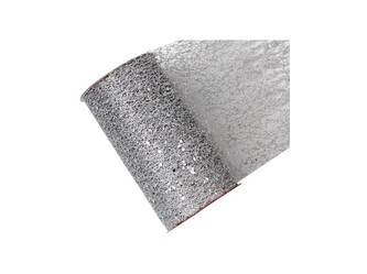 Stuha síť s glittrem stříbrná, 15cm x 2,7m