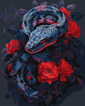 Malowanie po numerach - Niebezpieczna róża 40x50cm