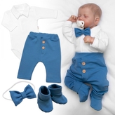 4D sada pro chlapečky Baby Elegán - modrý; 56 (1-2m)