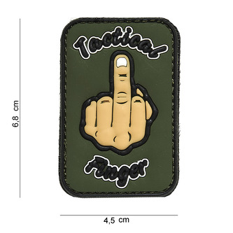 Gumová nášivka 101 Inc nápis Tactical Finger - olivová