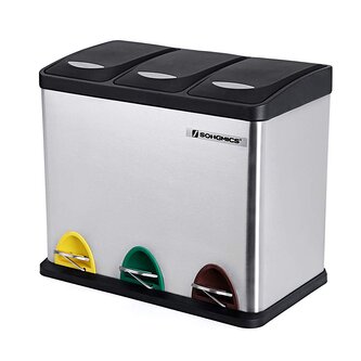 Odpadkový koš 3 x 8L stříbrný