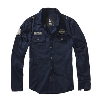 Košile s dlouhým rukávem Brandit Luis Vintageshirt - navy, XXL