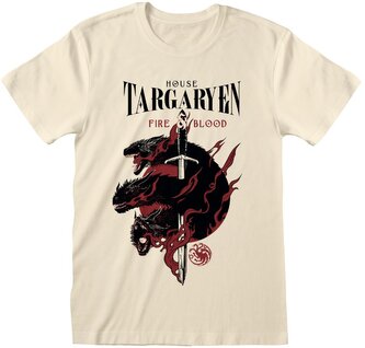 Pánské tričko Game Of Thrones|Hra o trůny: House Targaryen (XL) béžová bavlna