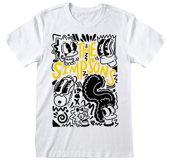 Pánské tričko The Simpsons|Simpsonovi: Graffiti (2XL) bílá bavlna
