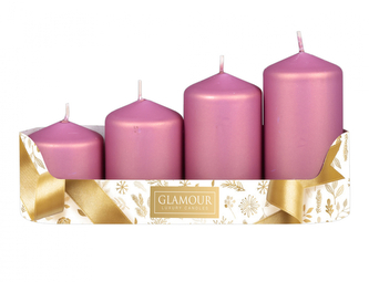 Svíčky adventní STUPŇOVITÉ d5x6/7,5/9/10,5cm/4ks