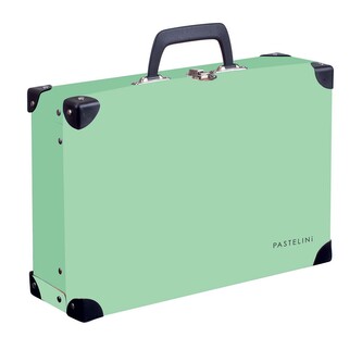 Kufřík lamino hranatý okovaný PASTELINI/zelená