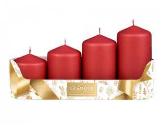 Svíčky adventní STUPŇOVITÉ d5x6/7,5/9/10,5cm/4ks