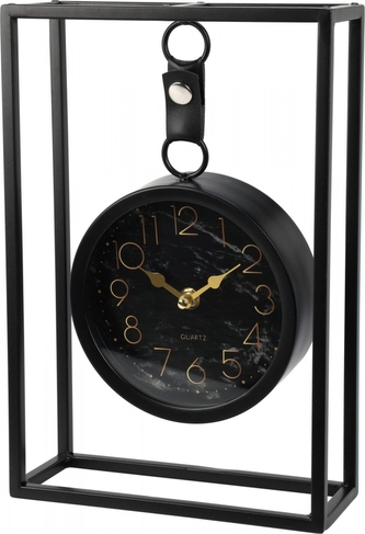 Kovové stolní hodiny Ari 20x7,5x30 cm černé