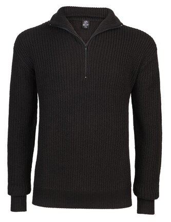 Svetr Brandit Marine Pullover Troyer - černý, L