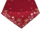 Ubrus Vánoční, Vločky a Vánoce, červený 85 x 85 cm