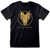 Pánské tričko House of The Dragon: Gold Ink Skull (XL) černá bavlna
