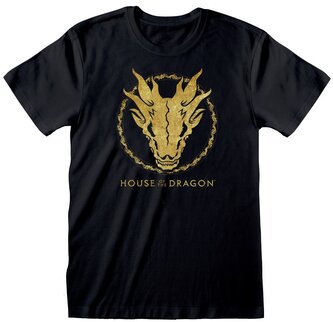 Pánské tričko House of The Dragon: Gold Ink Skull (XL) černá bavlna
