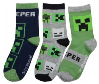 Dětské ponožky Minecraft: Creeper Ikony set 3 párů (EU 27-30) Dětské ponožky Minecraft: Creeper Ikony set 3 párů (EU 27-30)