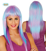 Dámská paruka Kati růžovomodrá