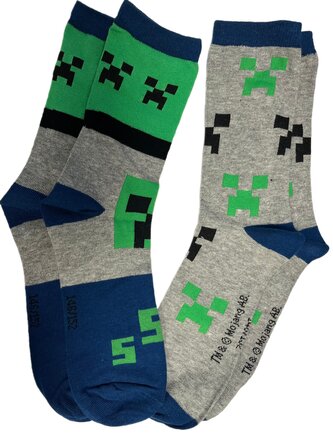 Dětské ponožky Minecraft: Ikony Creeper set 2 párů (EU 23-24)