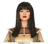 Kleopatra černovlasá paruka s flitrovými vlasy