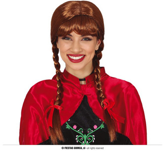 Hnědá paruka Anna Frozen