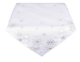 Ubrus Vánoční, Vločky a Vánoce, bílý 85 x 85 cm