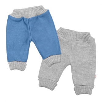 Rostoucí oboustranné kalhoty Hand Made, modrá-šedá, vel. 80/86; 80/86 (12-18m)