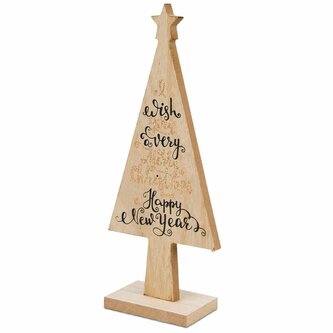 Dřevěná dekorace Merry Christmas I. 25 cm hnědá 