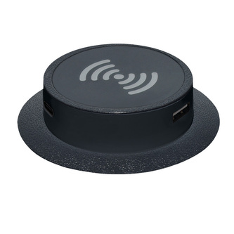 Solight USB A+C 20W PD+  Wireless 15W výsuvná nabíječka, černá