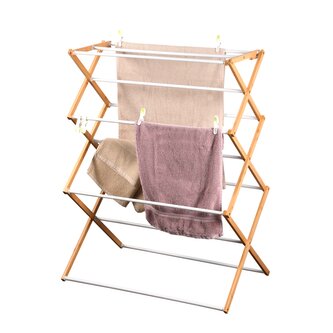 KESPER Sušák na prádlo skládací, bambus, kov 74 x 100 x 43 cm