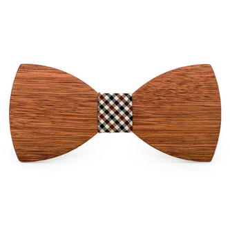 Dřevěný motýlek Gaira Big R - hnědý-béžový