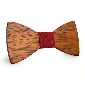 Dřevěný motýlek Gaira Plain - hnědý-červený