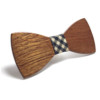 Dřevěný motýlek Gaira Blube - hnědý-béžový