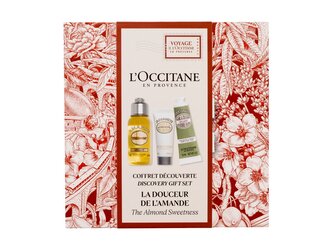 L'Occitane Almond sprchový olej Almond Shower Oil 75 ml + tělový krém Almond Milk Concentrate 20 ml + krém na ruce Almond Delicious Hands 30 ml