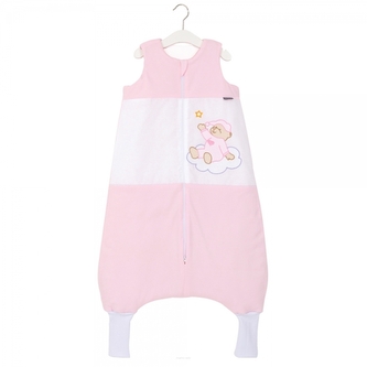 Spací vak s nohavičkami zateplený 80 - 98 cm s vyšívkou - Medvídek, růžový; 80-92 (12-24m)