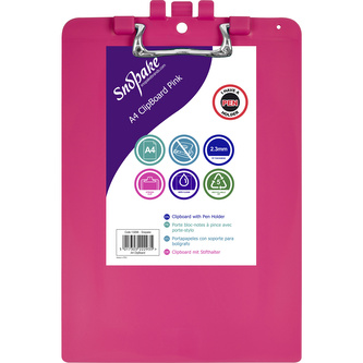 Snopake, Desky s klipem, PP, A4, růžové