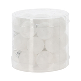 Vánoční skleněné koule 25 mm bílé - sada 24 ks