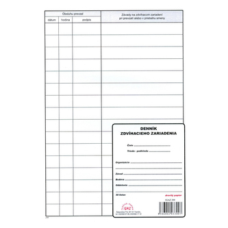 Deník zdvihacího zařízení A4 (300)