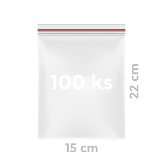 Rýchlouzatváracie vrecko (LDPE) transparentné 15 x 22 cm [1000 ks]