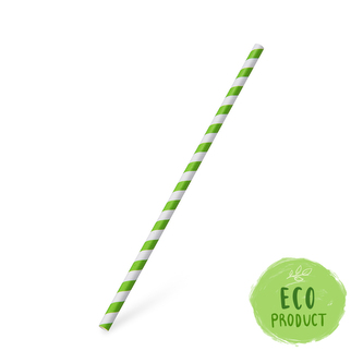 Slamka papierová Špirála zelená `JUMBO` Ø8mm x 25cm [100 ks]