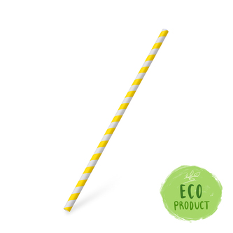 Slamka papierová Špirála žltá `JUMBO` Ø8mm x 25cm [100 ks]